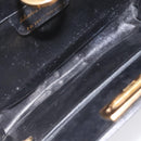 Salvatore Ferragamo Gancini Chain Shoulder Bag Leather Black Gold Auth BD223-10