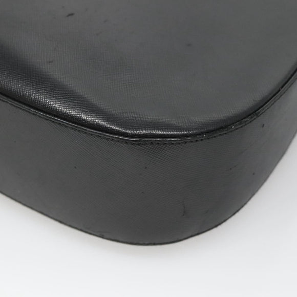 Salvatore Ferragamo Gancini Shoulder Bag Safiano leather Black Auth BD2230