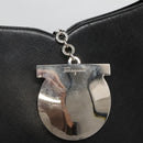 Salvatore Ferragamo Gancini Shoulder Bag Safiano leather Black Auth BD2230-14