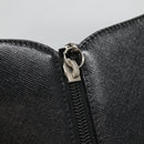 Salvatore Ferragamo Gancini Shoulder Bag Safiano leather Black Auth BD2230-15