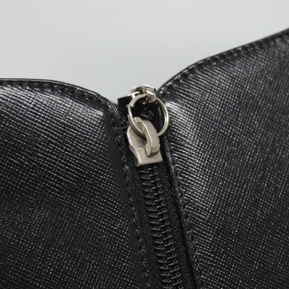 Salvatore Ferragamo Gancini Shoulder Bag Safiano leather Black Auth BD2230