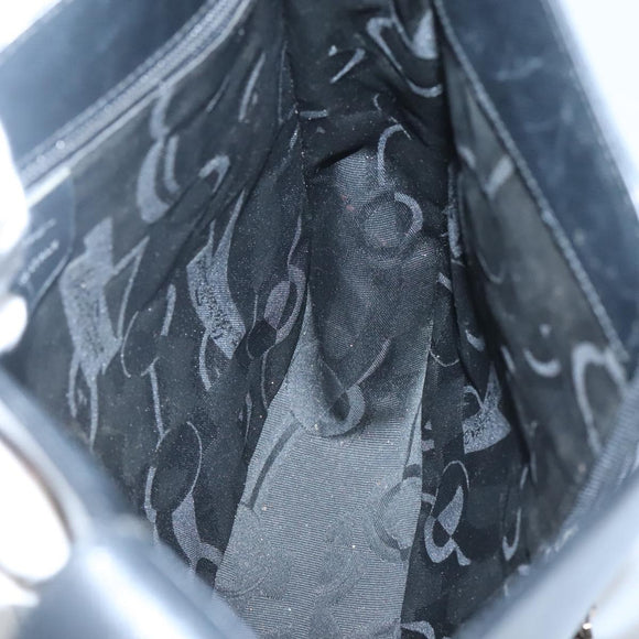 Salvatore Ferragamo Gancini Shoulder Bag Safiano leather Black Auth BD2230