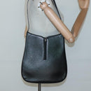 Salvatore Ferragamo Gancini Shoulder Bag Safiano leather Black Auth BD2230-21