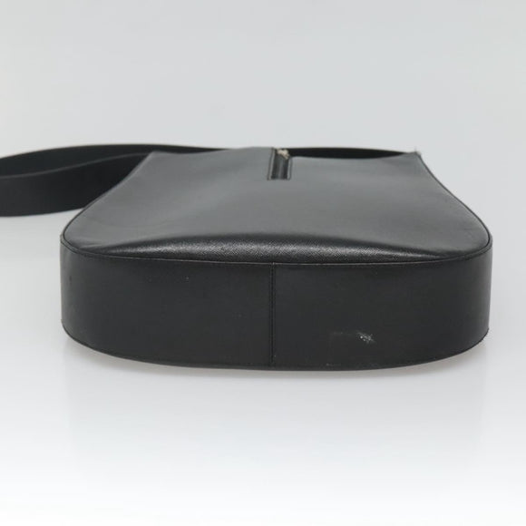 Salvatore Ferragamo Gancini Shoulder Bag Safiano leather Black Auth BD2230