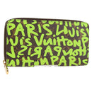 LOUIS VUITTON Monogram Graffiti Zippy Wallet Green M93712 LV Auth BD2242V-1