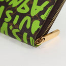LOUIS VUITTON Monogram Graffiti Zippy Wallet Green M93712 LV Auth BD2242V-17