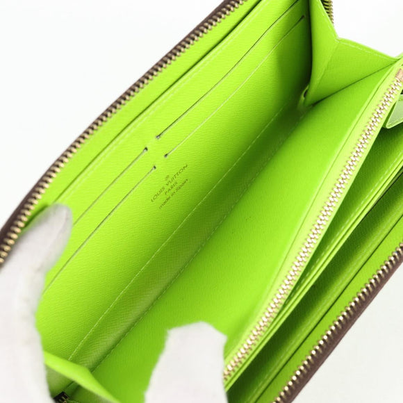 LOUIS VUITTON Monogram Graffiti Zippy Wallet Green M93712 LV Auth BD2242V