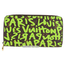 LOUIS VUITTON Monogram Graffiti Zippy Wallet Green M93712 LV Auth BD2242V-13