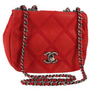 CHANEL Bicolore Chain Shoulder Bag Leather Red CC Auth BD2246V-1