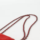 CHANEL Bicolore Chain Shoulder Bag Leather Red CC Auth BD2246V-10