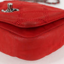 CHANEL Bicolore Chain Shoulder Bag Leather Red CC Auth BD2246V-13