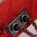 CHANEL Bicolore Chain Shoulder Bag Leather Red CC Auth BD2246V-16