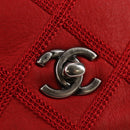CHANEL Bicolore Chain Shoulder Bag Leather Red CC Auth BD2246V-17
