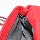 CHANEL Bicolore Chain Shoulder Bag Leather Red CC Auth BD2246V-25