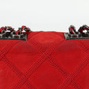 CHANEL Bicolore Chain Shoulder Bag Leather Red CC Auth BD2246V-4