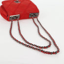 CHANEL Bicolore Chain Shoulder Bag Leather Red CC Auth BD2246V-8