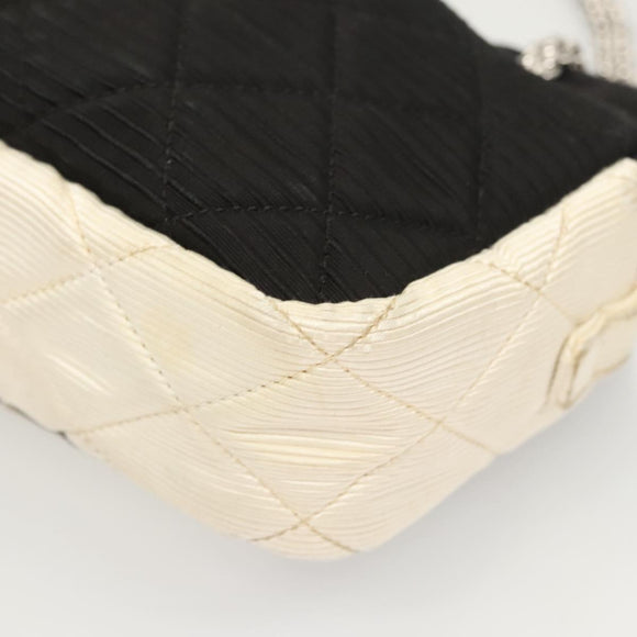 CHANEL Matelasse Chain Shoulder Bag Nylon Black Silver CC Auth BD2249