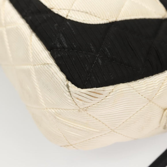 CHANEL Matelasse Chain Shoulder Bag Nylon Black Silver CC Auth BD2249