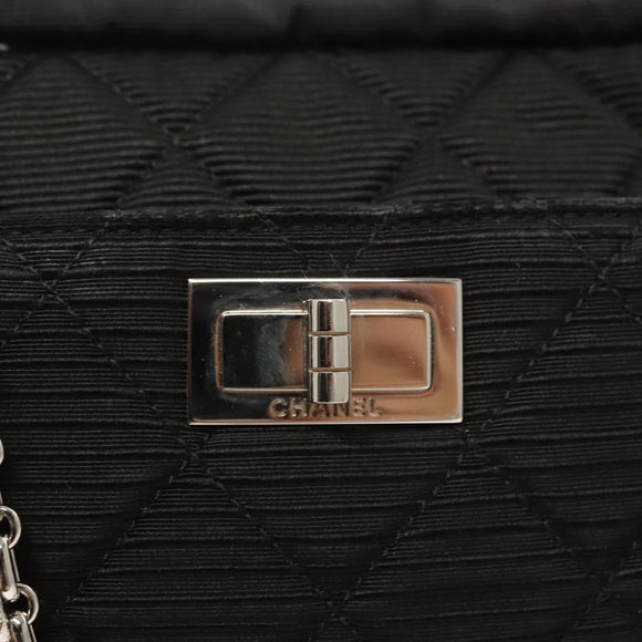 CHANEL Matelasse Chain Shoulder Bag Nylon Black Silver CC Auth BD2249