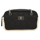 CHANEL Matelasse Chain Shoulder Bag Nylon Black Silver CC Auth BD2249-13