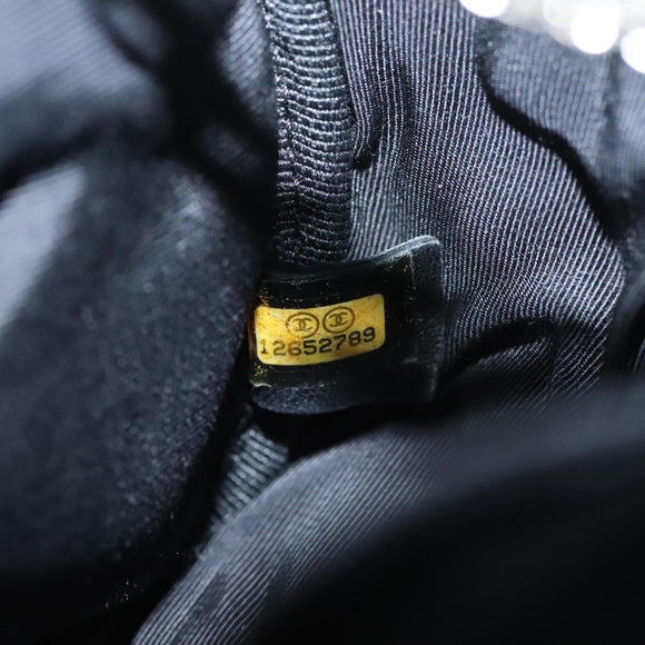 CHANEL Matelasse Chain Shoulder Bag Nylon Black Silver CC Auth BD2249