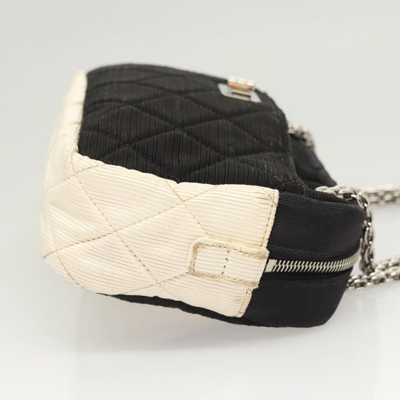 CHANEL Matelasse Chain Shoulder Bag Nylon Black Silver CC Auth BD2249