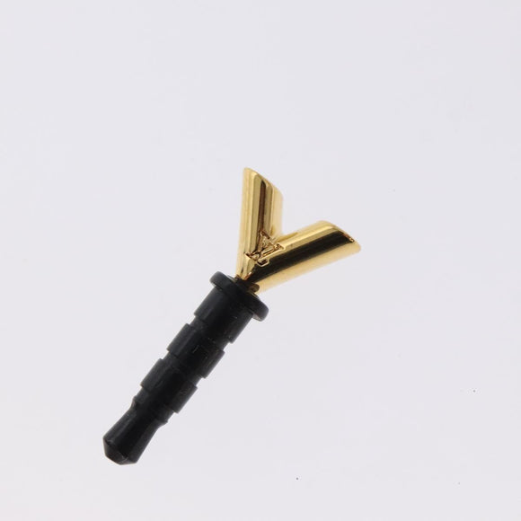 LOUIS VUITTON Earphone jack metal Gold M61014 LV Auth BD2256