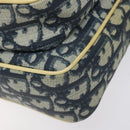 Christian Dior Trotter Canvas Shoulder Bag Navy Gold Auth BD2276-9