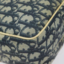 Christian Dior Trotter Canvas Shoulder Bag Navy Gold Auth BD2276-16
