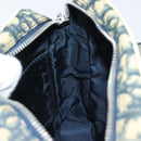 Christian Dior Trotter Canvas Shoulder Bag Navy Gold Auth BD2276-17