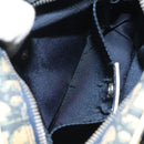 Christian Dior Trotter Canvas Shoulder Bag Navy Gold Auth BD2276-19