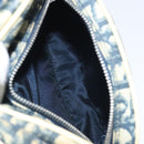 Christian Dior Trotter Canvas Shoulder Bag Navy Gold Auth BD2276-20