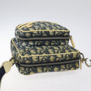 Christian Dior Trotter Canvas Shoulder Bag Navy Gold Auth BD2276-6