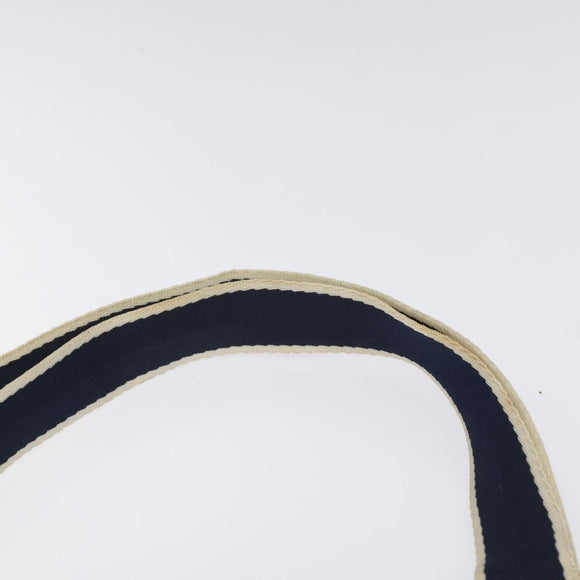 Christian Dior Trotter Canvas Shoulder Bag Navy Gold Auth BD2276