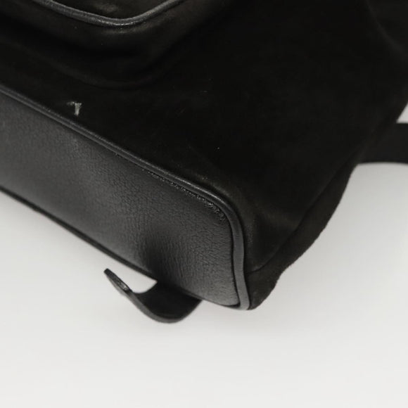 GUCCI Bamboo Backpack Suede Black Gold 003 2058 0030 Auth BD2283