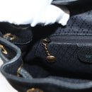 GUCCI Bamboo Backpack Suede Black Gold 003 2058 0030 Auth BD2283-26