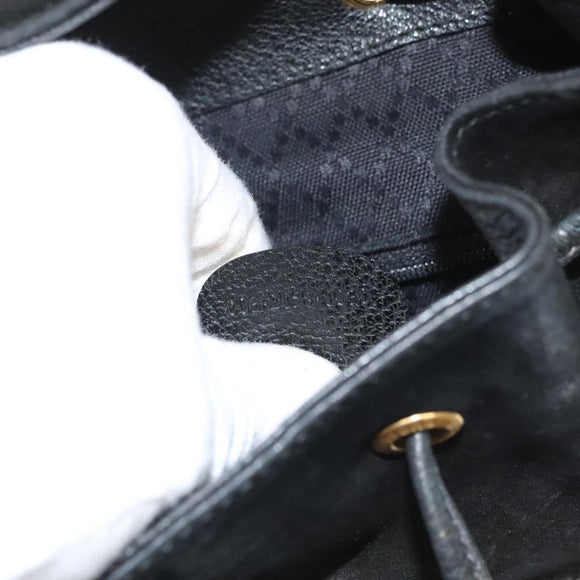 GUCCI Bamboo Backpack Suede Black Gold 003 2058 0030 Auth BD2283