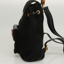 GUCCI Bamboo Backpack Suede Black Gold 003 2058 0030 Auth BD2283-3