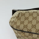 GUCCI GG Canvas Shoulder Bag Beige Silver 181092 Auth BD2285-14