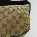 GUCCI GG Canvas Shoulder Bag Beige Silver 181092 Auth BD2285-15