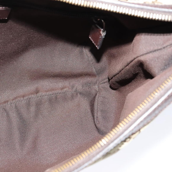 GUCCI GG Canvas Shoulder Bag Beige Silver 181092 Auth BD2285