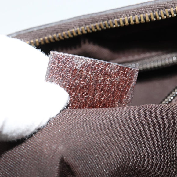 GUCCI GG Canvas Shoulder Bag Beige Silver 181092 Auth BD2285