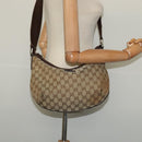 GUCCI GG Canvas Shoulder Bag Beige Silver 181092 Auth BD2285-20