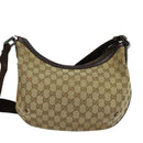 GUCCI GG Canvas Shoulder Bag Beige Silver 181092 Auth BD2285-2