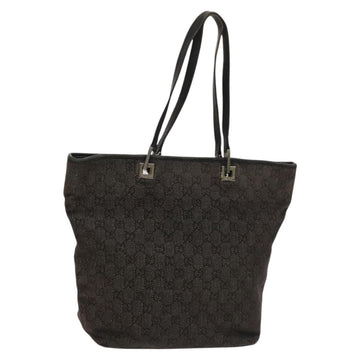 GUCCI GG Canvas Tote Bag Black Silver 001 1098 Auth BD2289