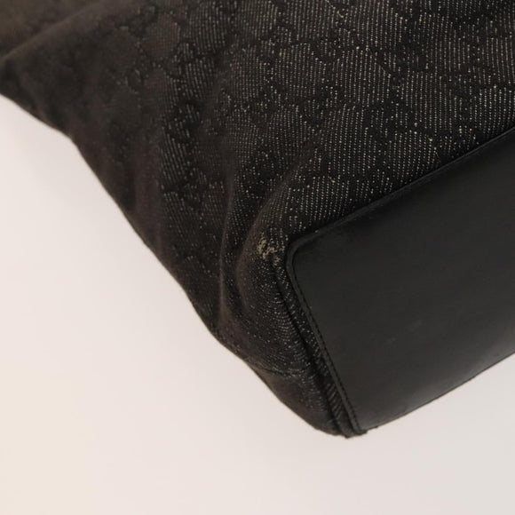 GUCCI GG Canvas Tote Bag Black Silver 001 1098 Auth BD2289