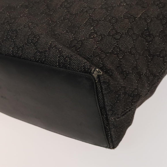 GUCCI GG Canvas Tote Bag Black Silver 001 1098 Auth BD2289