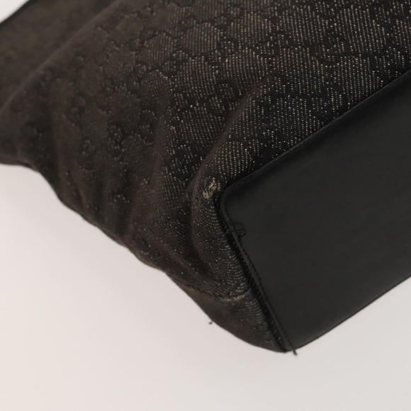 GUCCI GG Canvas Tote Bag Black Silver 001 1098 Auth BD2289