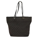 GUCCI GG Canvas Tote Bag Black Silver 001 1098 Auth BD2289-13