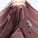 BURBERRY Nova Check Hand Bag Canvas Beige Brown gold Auth BD238-19